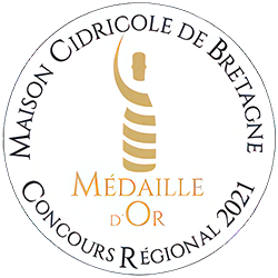 Badge médaille d'or du concours régional Bretagne maison cidricole 2021