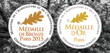 Badges médaille d'or concours général agricole Paris et médaille de bronze concours général agricole 2013