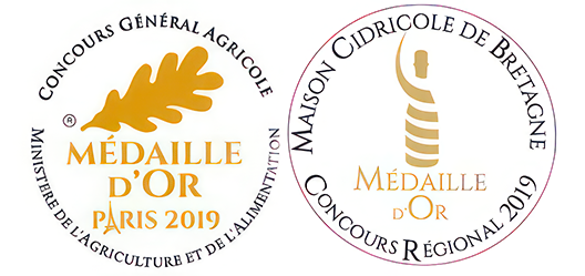 Badge médaille d'or concours général agricole et maison cidricole de Bretagne 2019